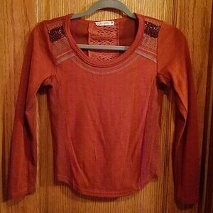 Youth Miss Me long sleeve, Rust colored, size Med
